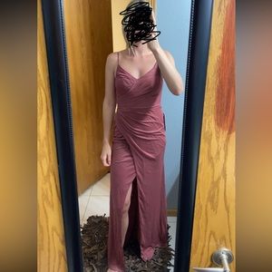 Azazie custom dress - Mauve long bridesmaids dress